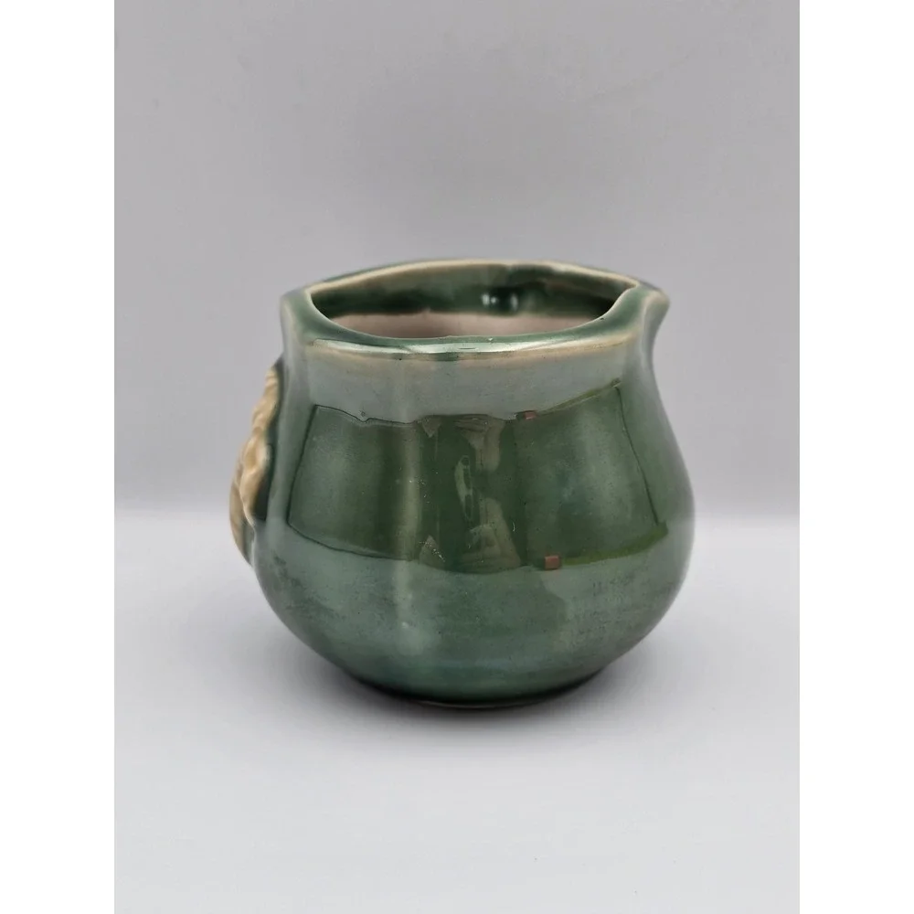 Ceramic Frog Money Bag Planter Pot‎ Green Chinese Symbols cute shelf sitter gift